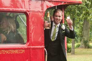 champagne on bus