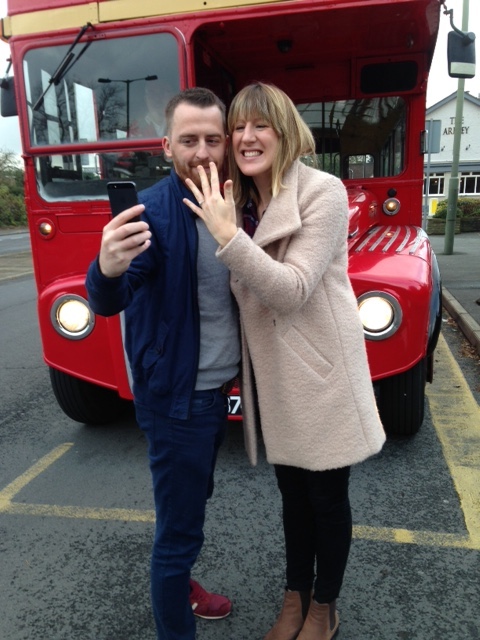 she said yes on a red london bus