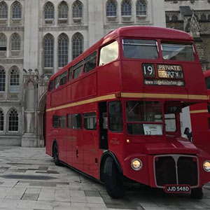 generic testimonials photo of routemaster hire bus outside st pauls cathedral